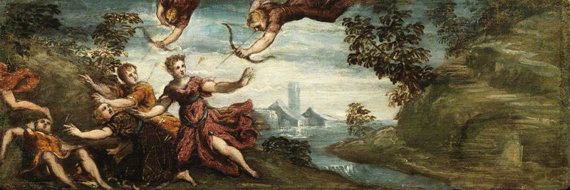 Apollon und Diana töten die Kinder der Niobe - Jacopo Tintoretto