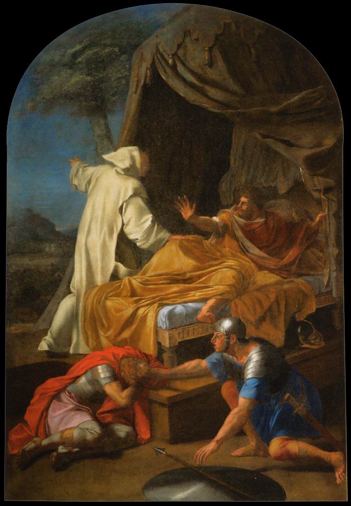 Erscheinung des heiligen Bruno beim Grafen Roger - Eustache Le Sueur