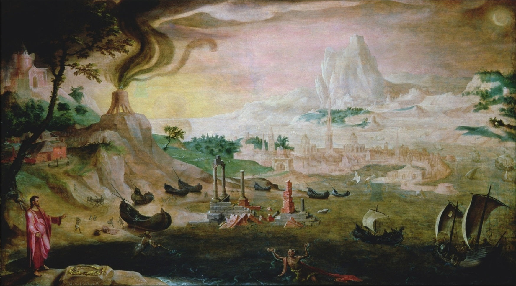 Apparition du Christ à saint Pierre sur la mer de Tibériade - Maarten van Heemskerck image 1 tableau peint à l’huile sur toile