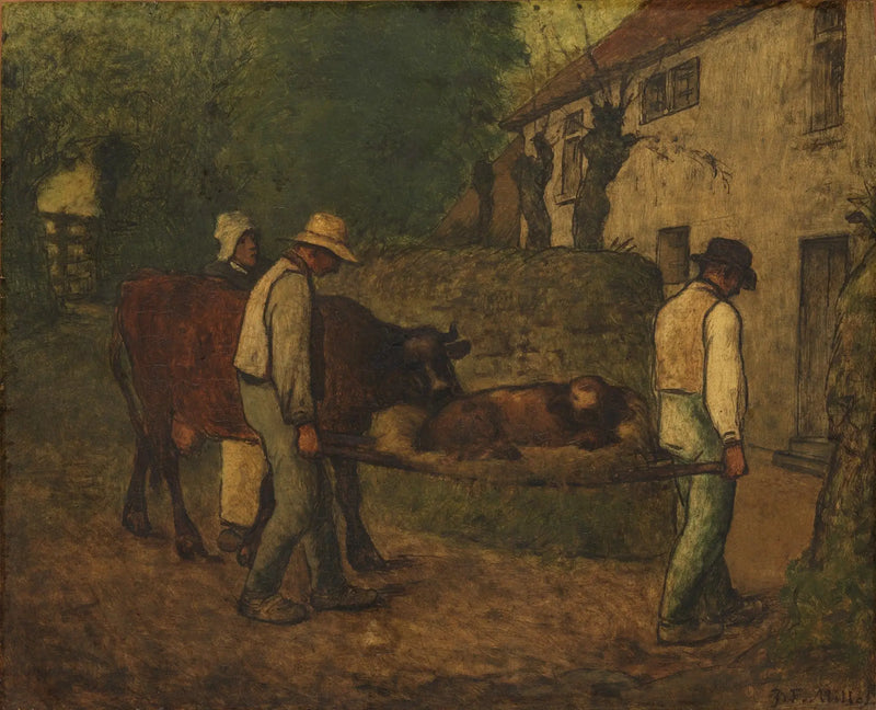 Beitrag nach Hause das Kalb geboren auf den Feldern - Jean-François Millet