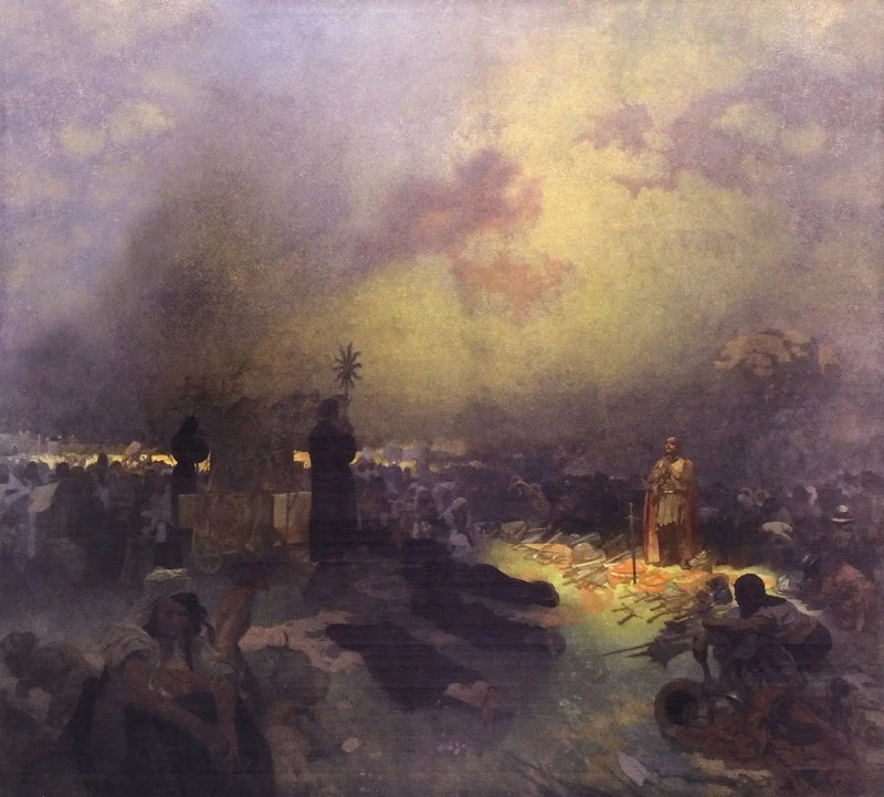 Nach der Schlacht auf dem Vitkov-Hügel - Alphonse Mucha