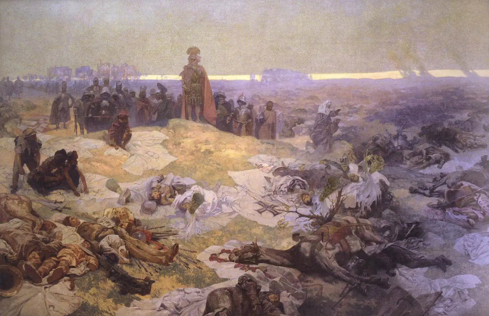 Après la Bataille de Grunwald - Alphonse Mucha image 1 reproduction artisanale de tableau