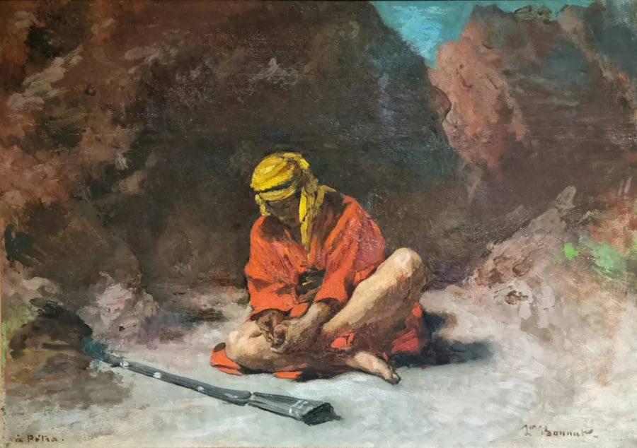 Arabisch, der eine Dornen aus seinem Fuß entfernt - Léon Bonnat