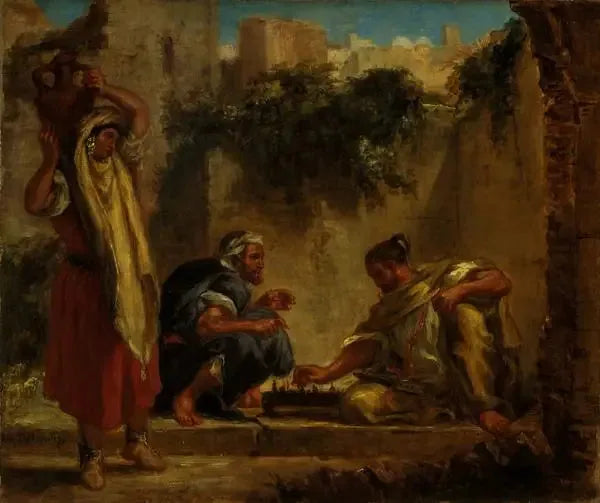 Arabes jouant aux échecs - Eugène Delacroix image 2 reproduction d’œuvre d’art à l’huile
