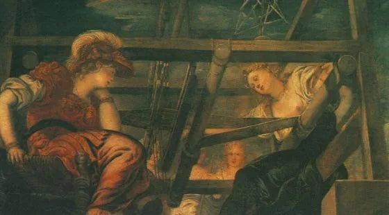 Arachné défie Minerve dans un concours de tissage - Jacopo Tintoretto image 1 reproduction de peinture à l’huile