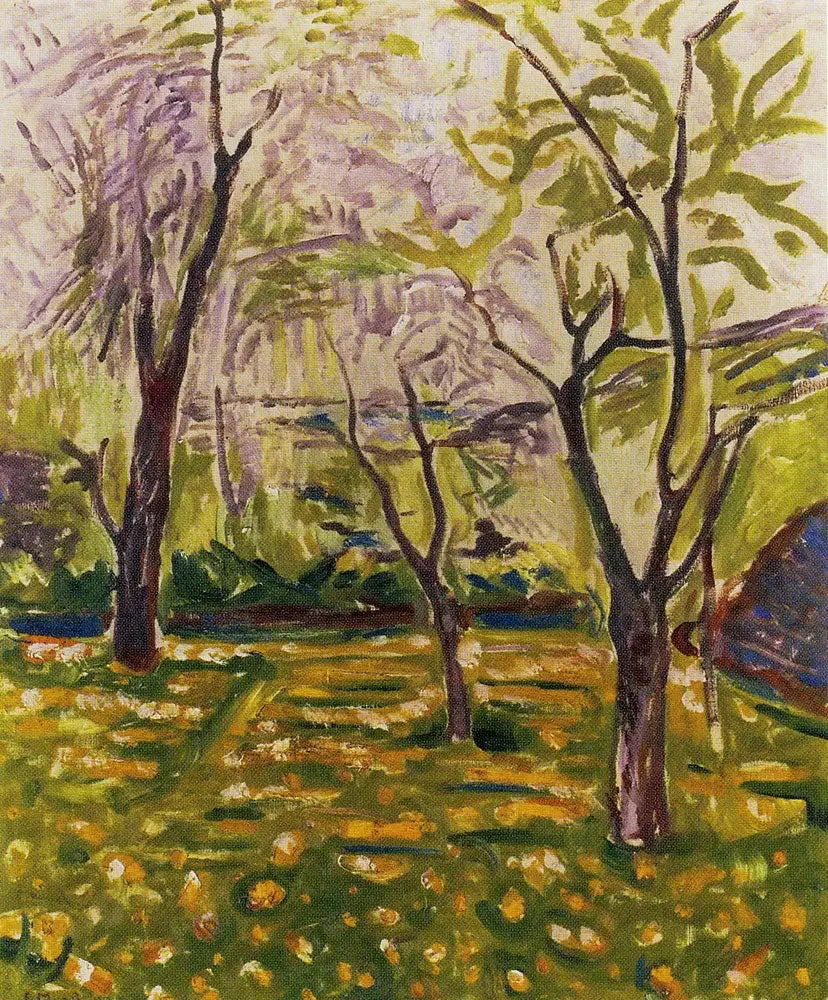 Arbres et Renoncules - Edvard Munch image 1 reproduction d’œuvre d’art à l’huile
