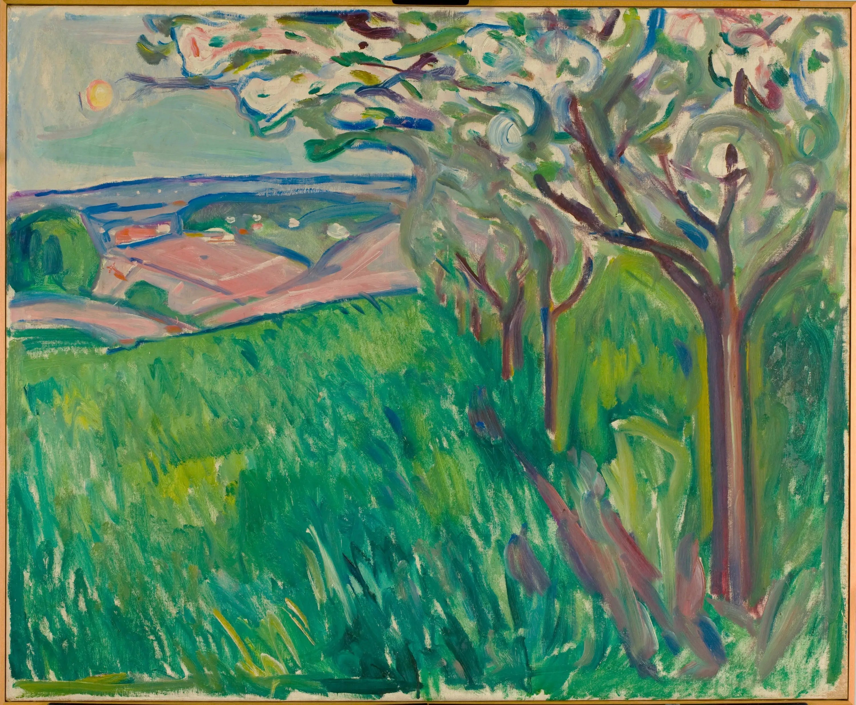 Arbres fruitiers en fleurs - Edvard Munch image 1 copie peinte à la main à l’huile
