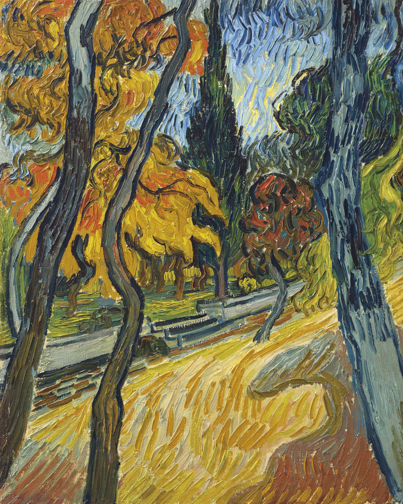 Bäume im Garten der Anstalt - Vincent van Gogh