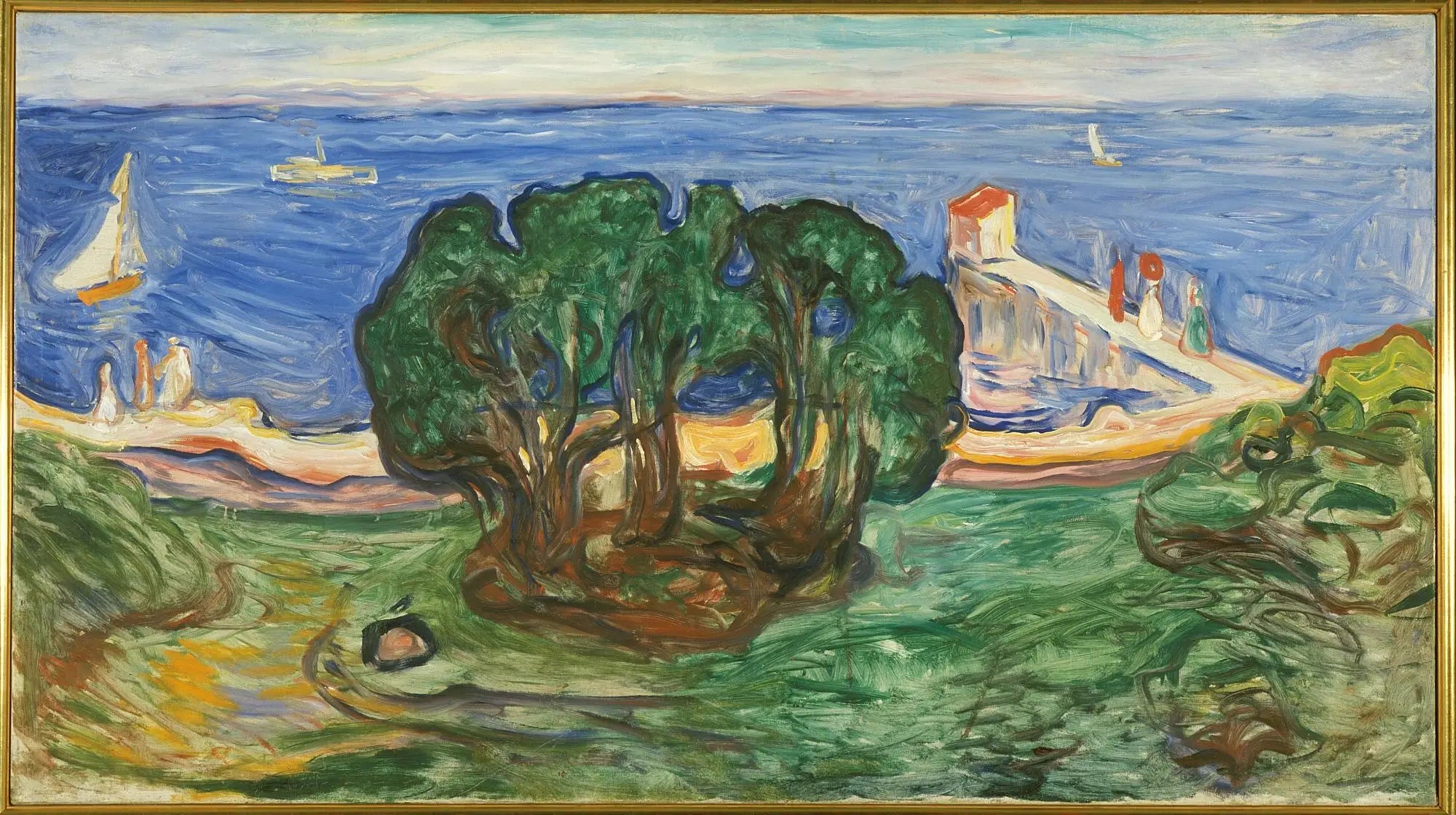 Arbres sur la plage (Frise Linde) - Edvard Munch image 1 copie peinte à la main à l’huile