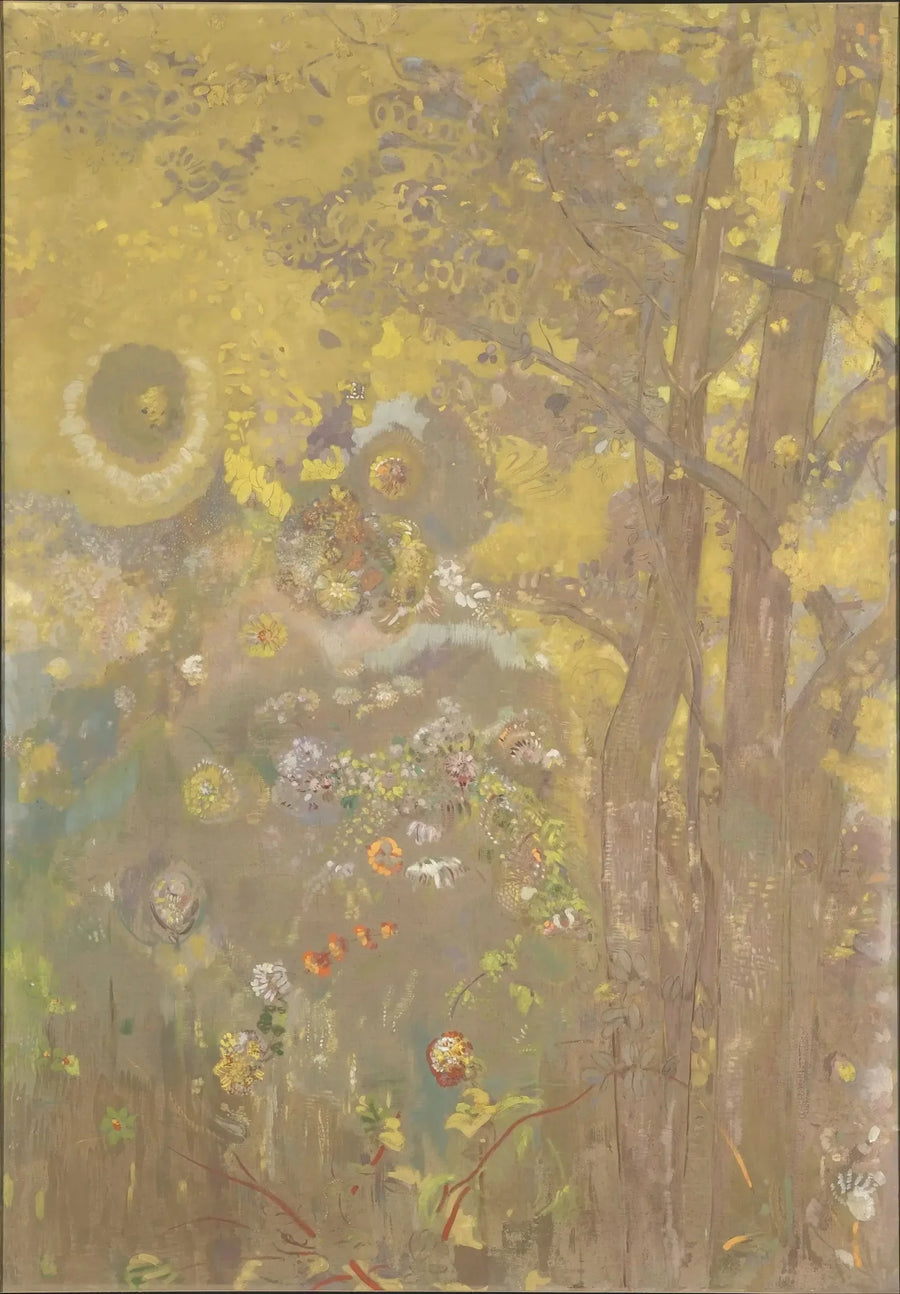 Bäume vor einem gelben Hintergrund - Odilon Redon