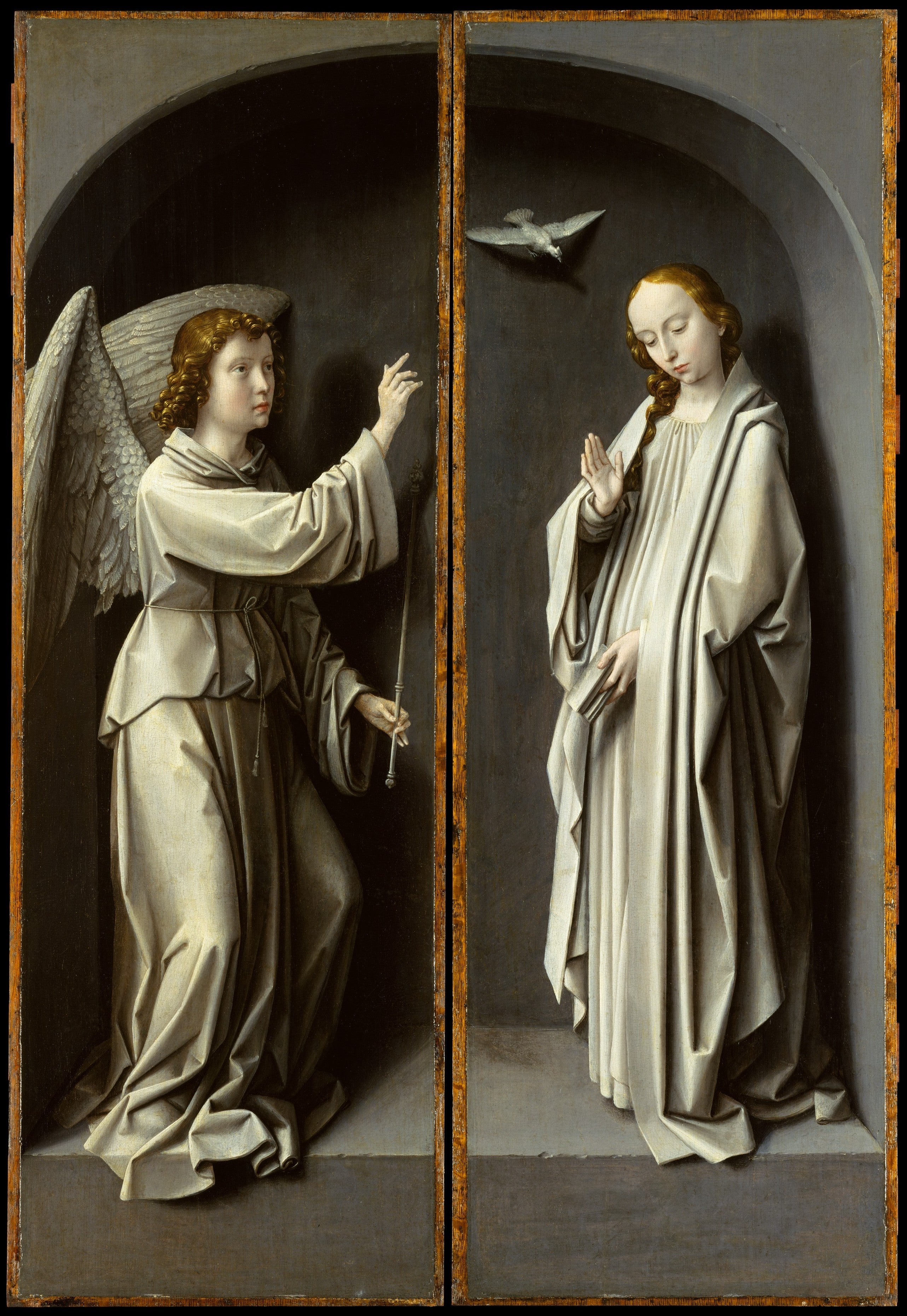 Archange Gabriel; La Vierge Annonciatrice - Gérard David image 1 reproduction artisanale de tableau