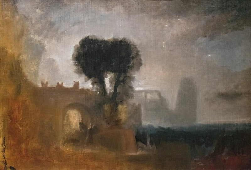 Bogen mit Bäumen am Meer; Skizze für 'Die Trennung von Hero und Leander' - J. M. W. Turner