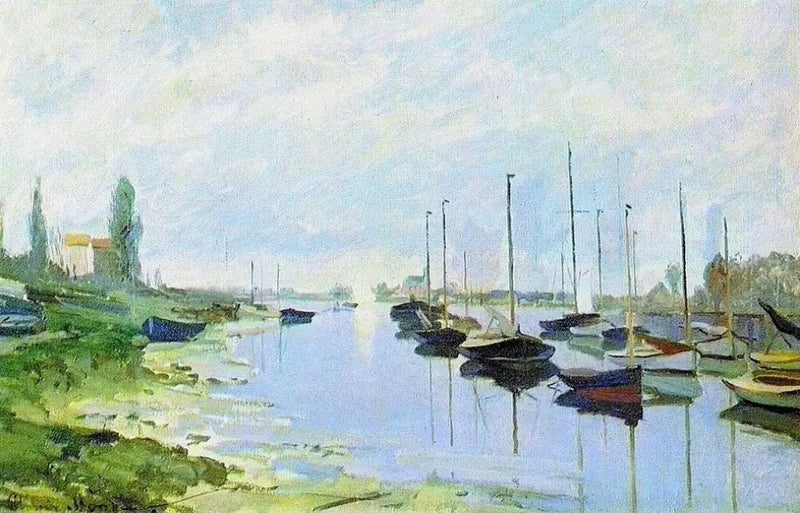 Argenteuil, Boote entlang des Ufers - Claude Monet