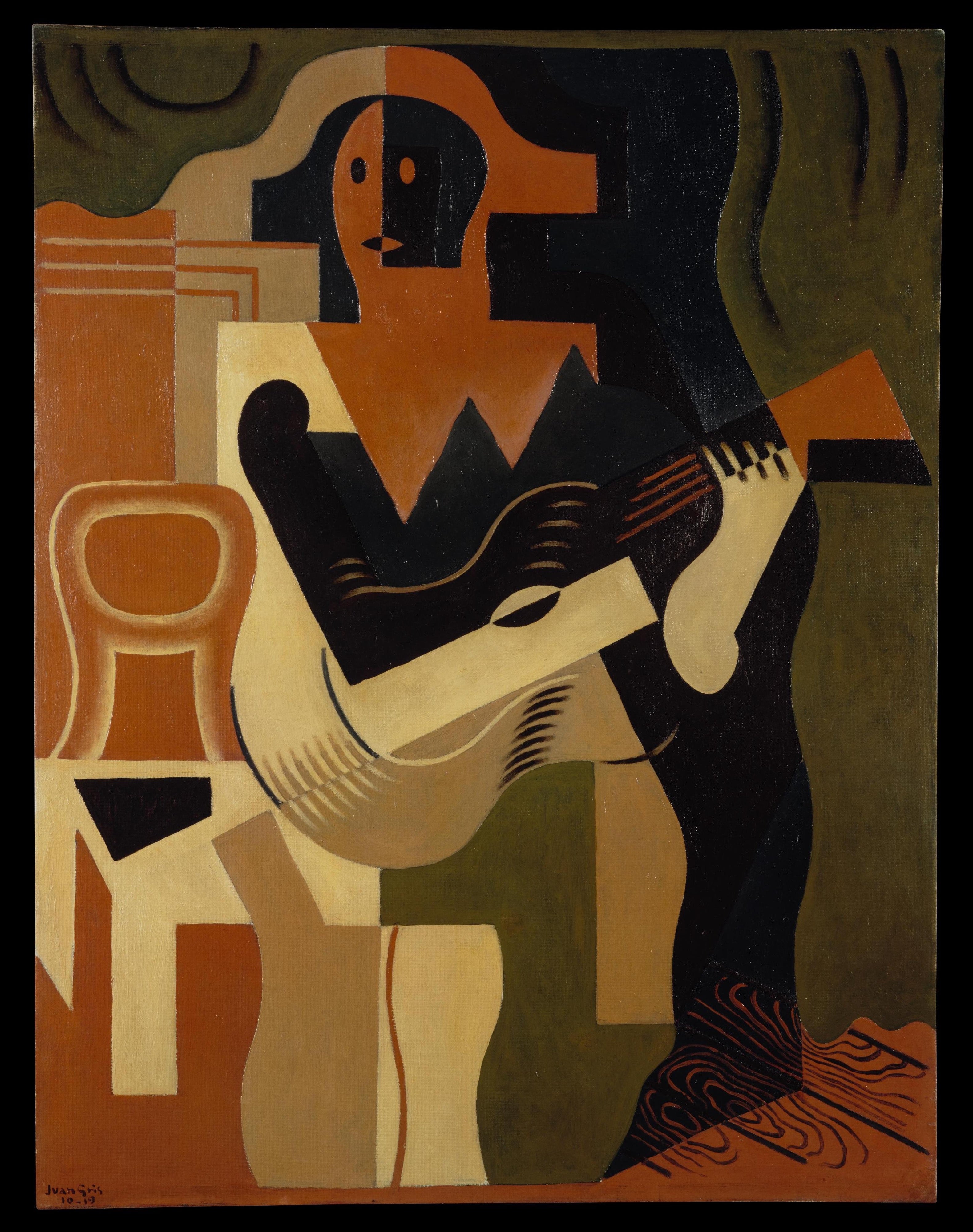 Arlequin sitzend mit einer Gitarre - Juan Gris