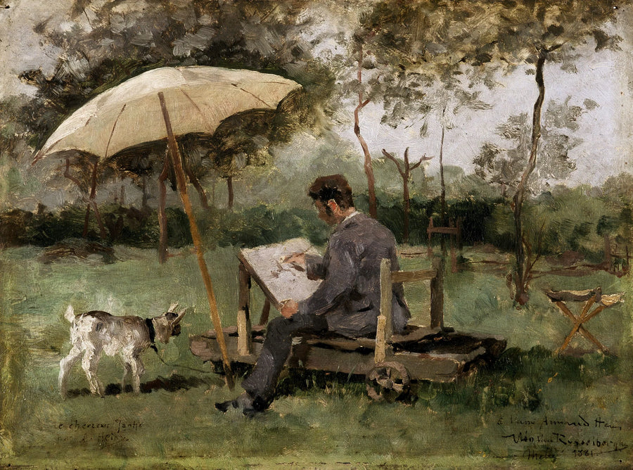 Armand Heins beim Malen im Freien - Théo van Rysselberghe