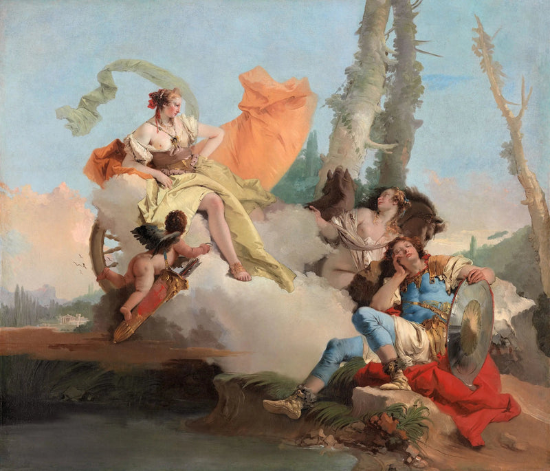 Armida trifft schlafenden Rinaldo - Giovanni Battista Tiepolo