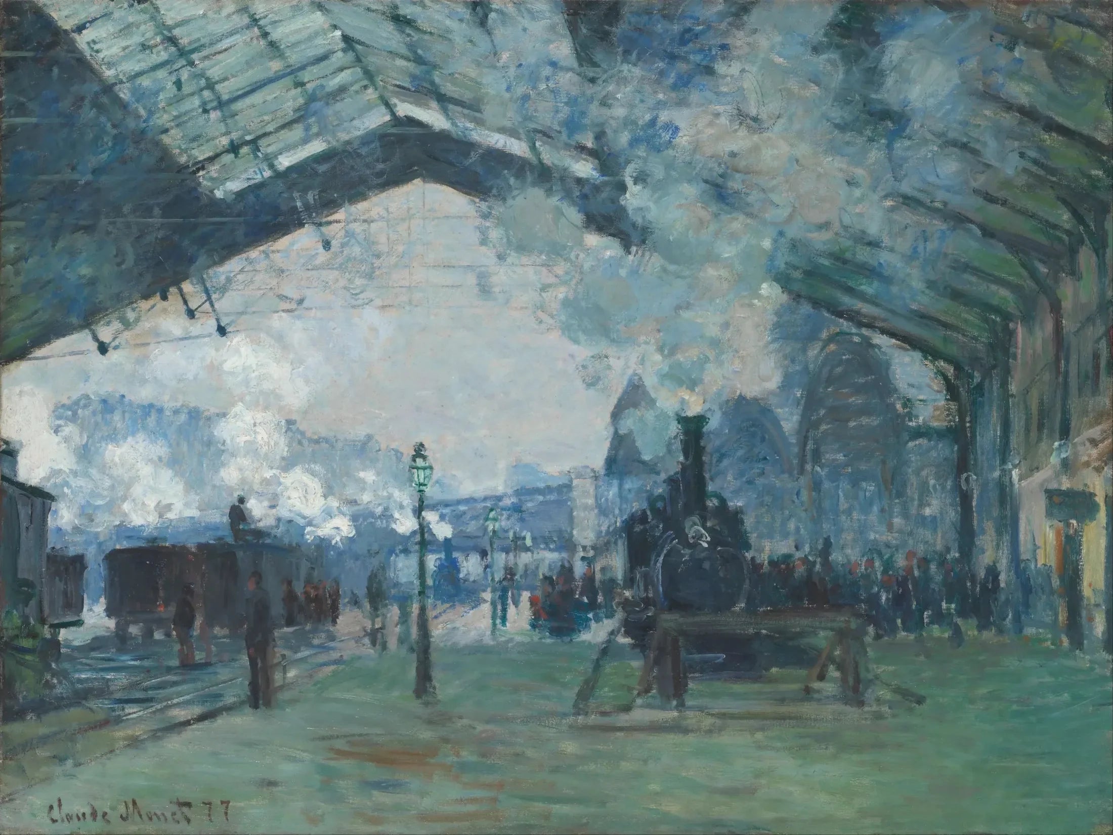 Arrivée du train de Normandie, gare Saint-Lazare - Claude Monet image 1 tableau peint à l’huile sur toile