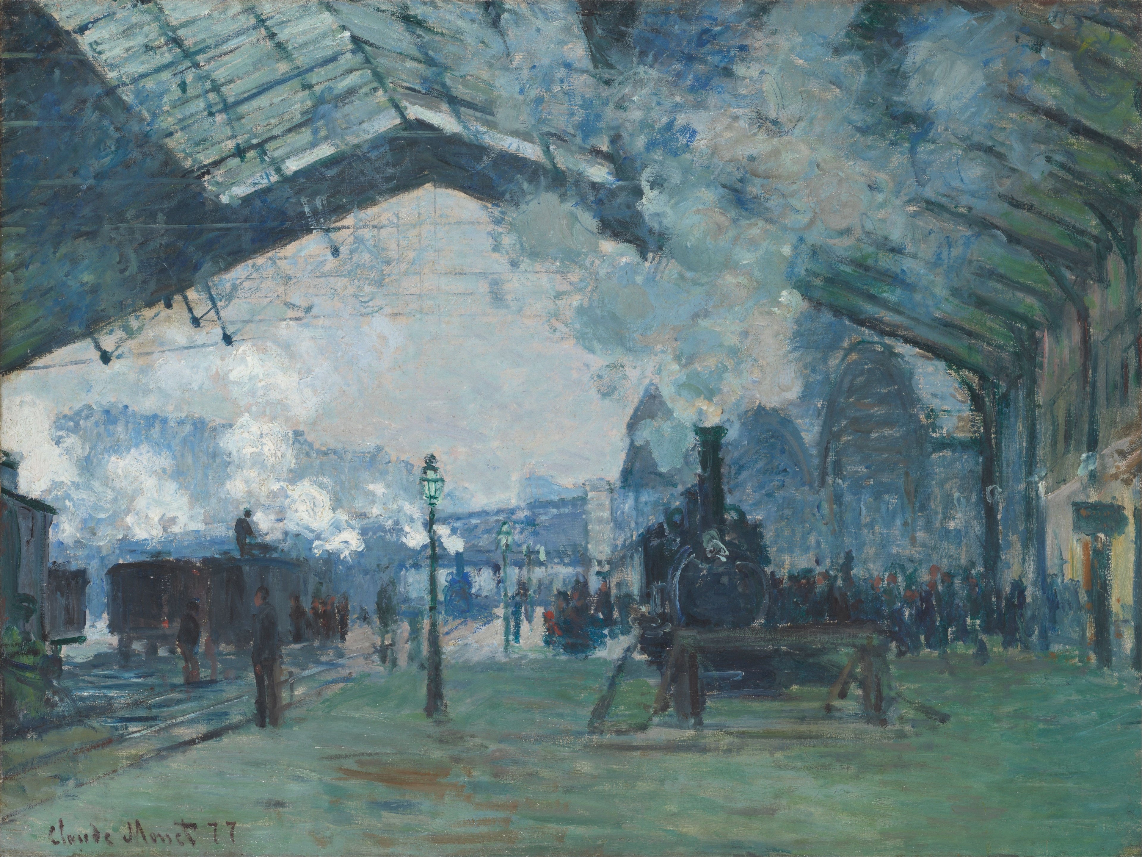 Reproduction du tableau « Arrivée du train de Normandie, gare Saint-Lazare - Claude Monet » par Alpha Reproduction en peinture à l’huile