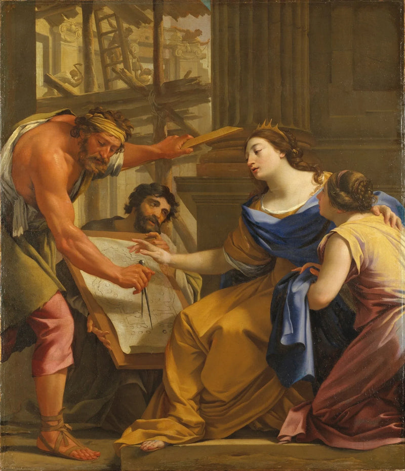 Artémise beim Bau des Mausoleums - Simon Vouet