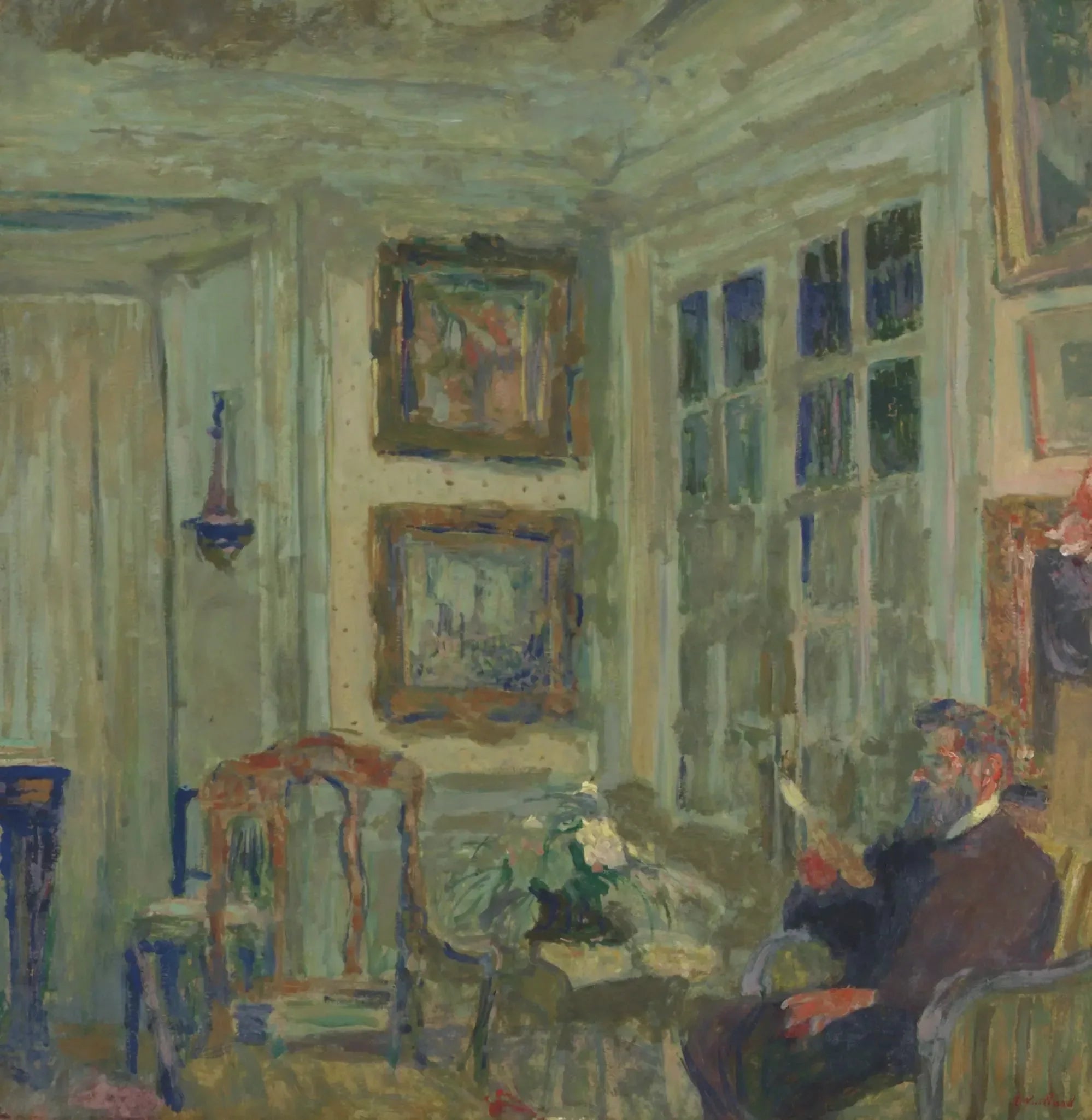 Arthur Fontaine lisant - Édouard Vuillard image 1 reproduction artisanale de tableau