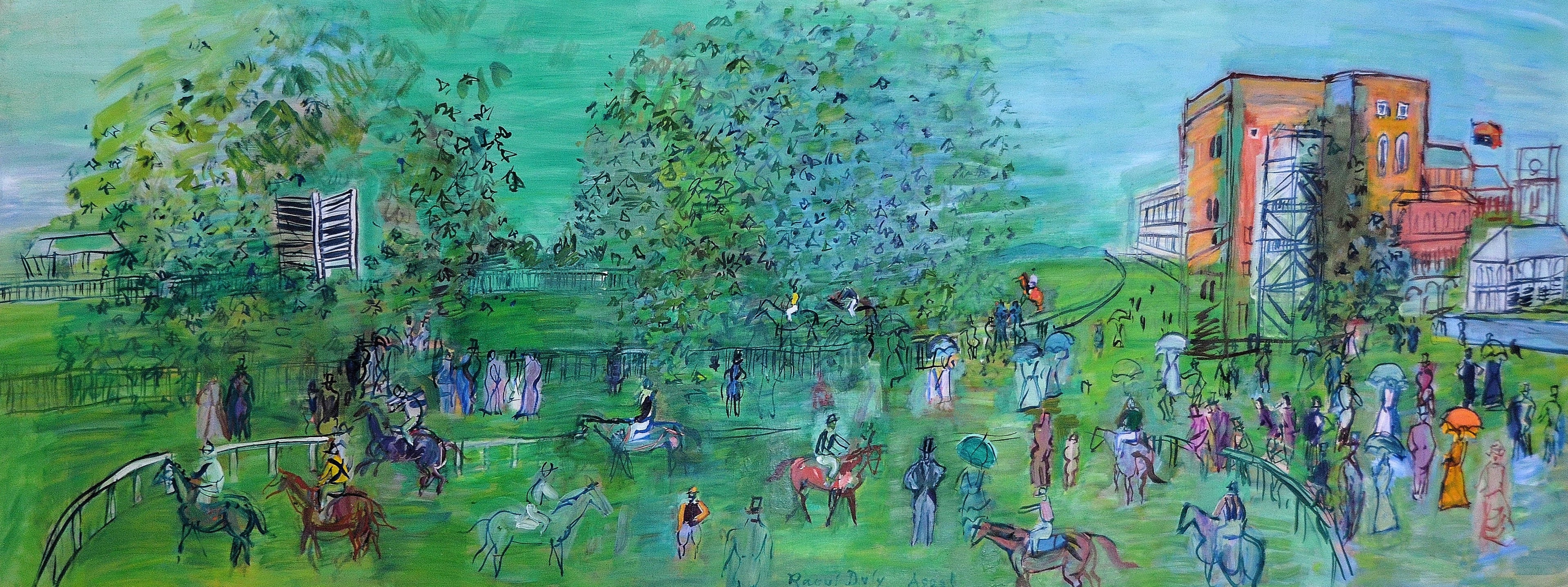 Ascot (Champ de courses) - Raoul Dufy image 1 copie peinte à la main à l’huile