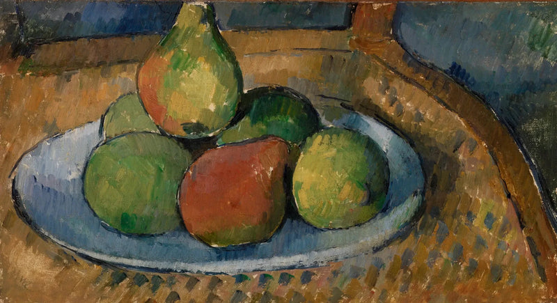 Obstteller auf einem Stuhl - Paul Cézanne