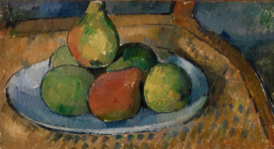 Obstteller auf einem Stuhl - Paul Cézanne
