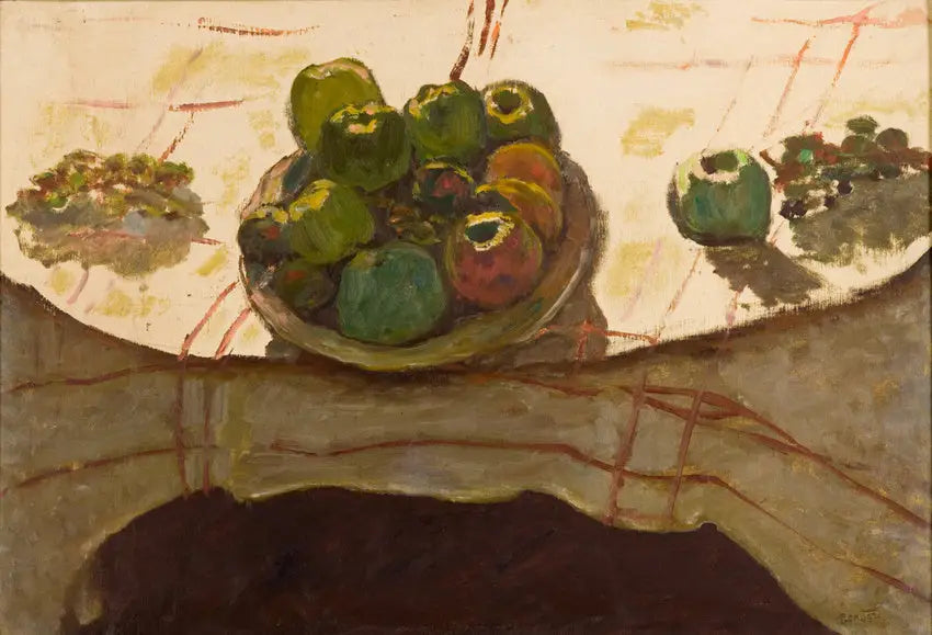 Teller mit Äpfeln auf einem Tisch - Pierre Bonnard
