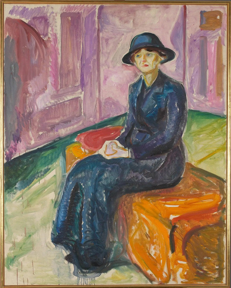 Auf einem Koffer sitzend - Edvard Munch