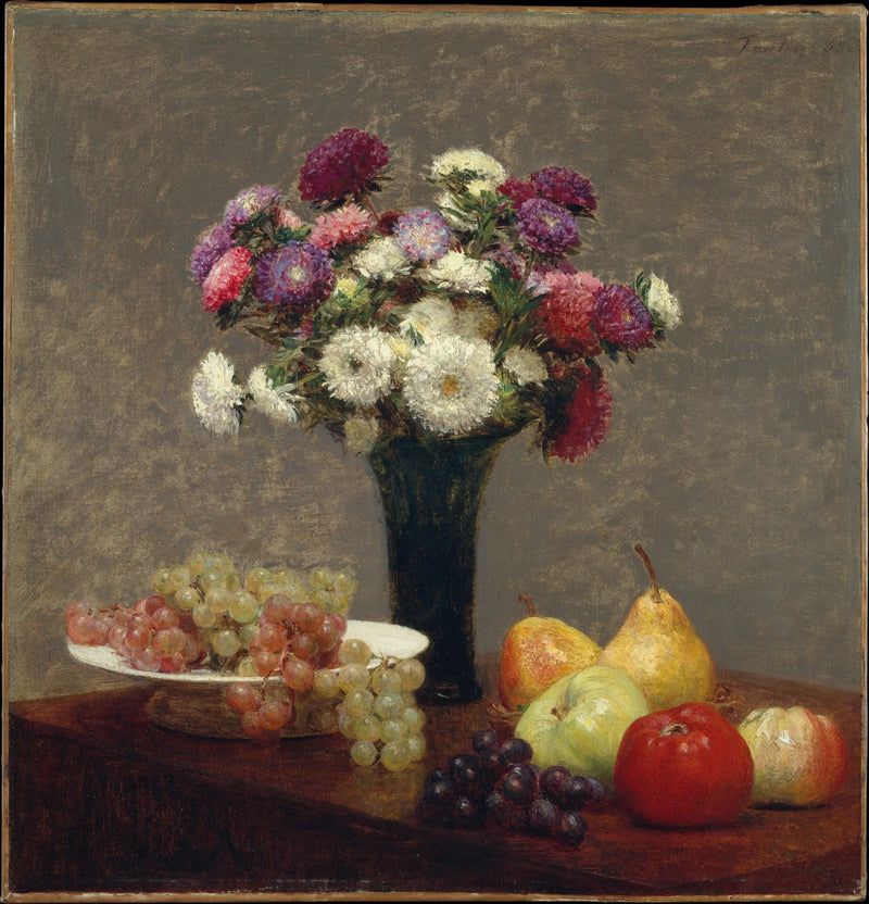 Astern und Früchte auf einem Tisch - Henri Fantin-Latour