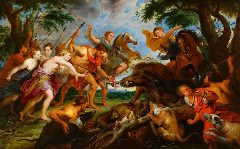 Atalante und Meleager auf der Jagd nach dem Kalydonischen Eber - Peter Paul Rubens