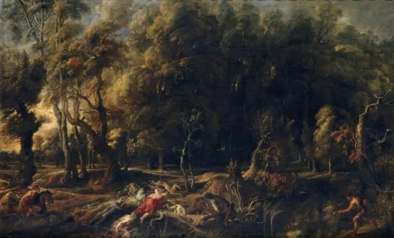 Atalante und Meleager bei der Jagd auf das Kalydonische Wildschwein - Peter Paul Rubens
