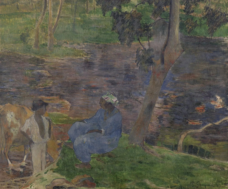 Am Ufer des Flusses - Paul Gauguin