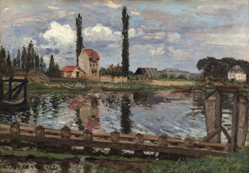 Am Ufer der Seine in Port Marly - Camille Pissarro