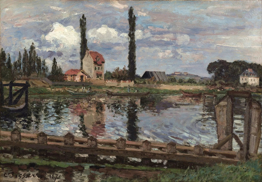 Am Ufer der Seine in Port Marly - Camille Pissarro