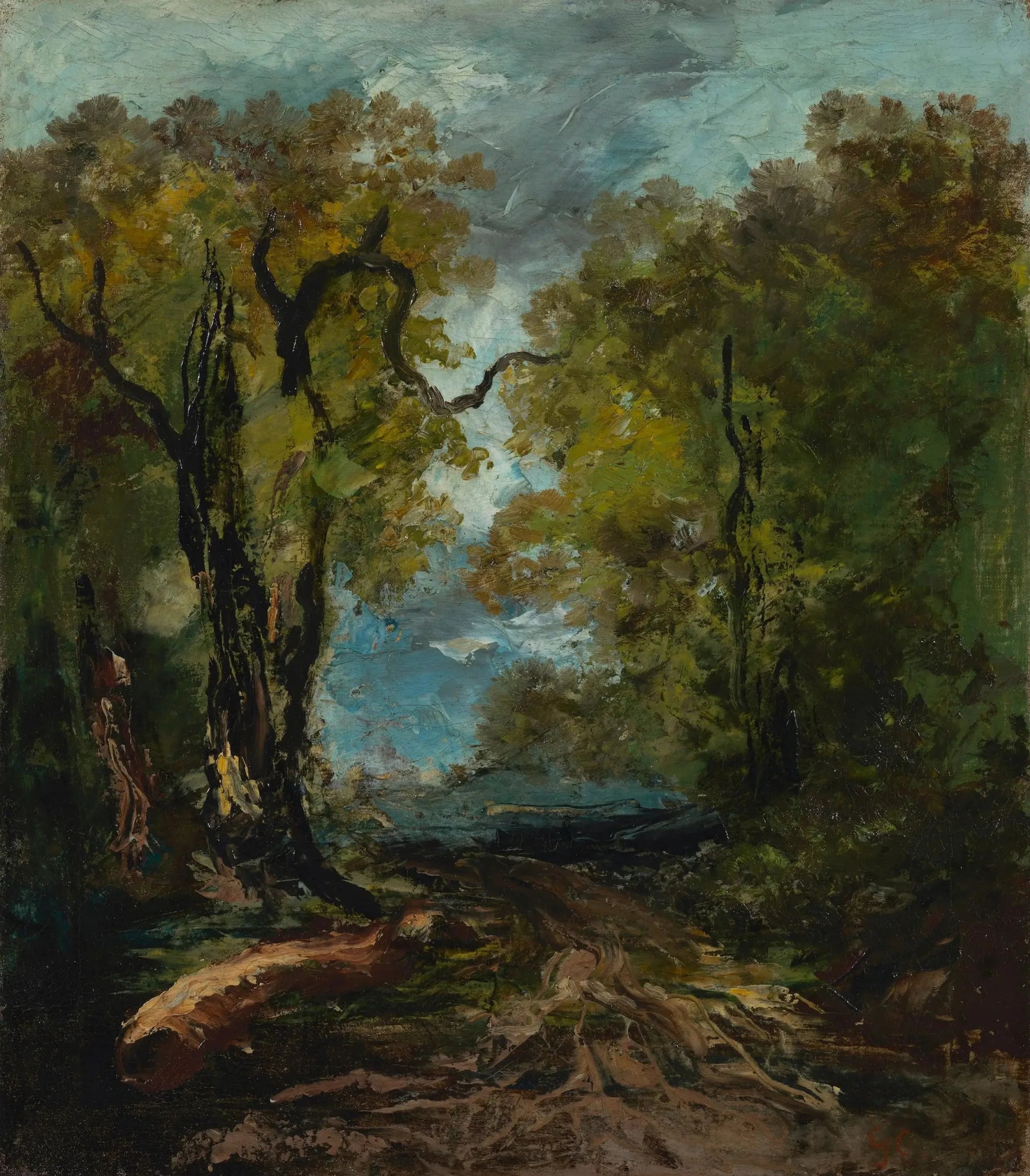 Au bord du lac - Gustave Courbet image 1 reproduction artisanale de tableau