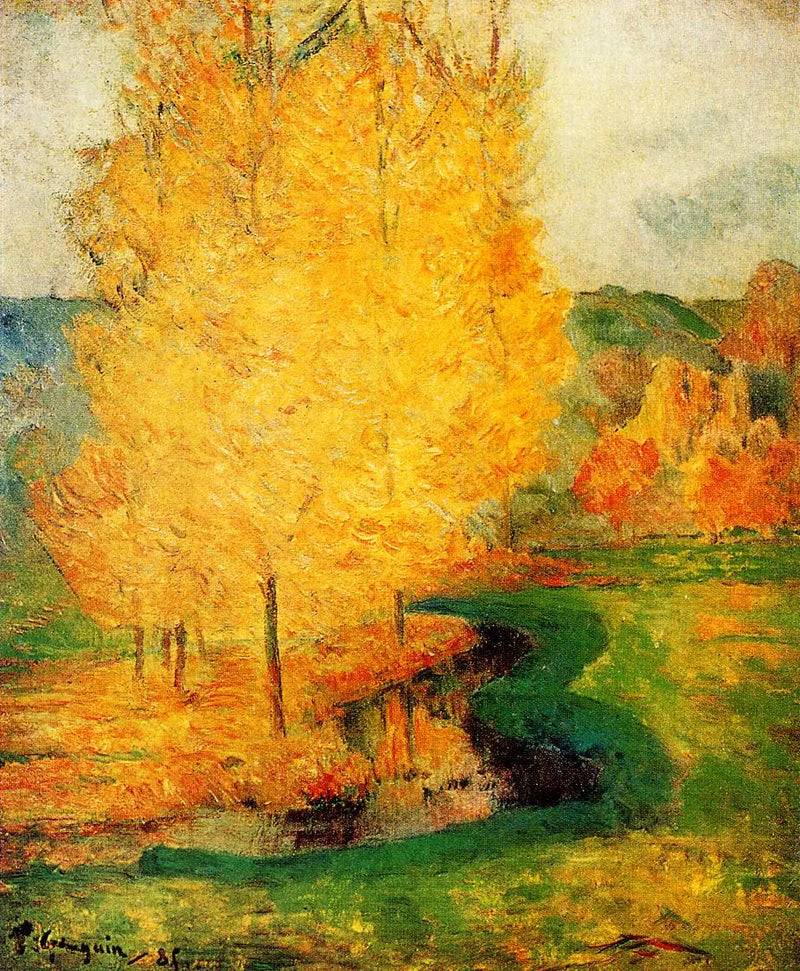Am Ufer des Baches, Herbst - Paul Gauguin