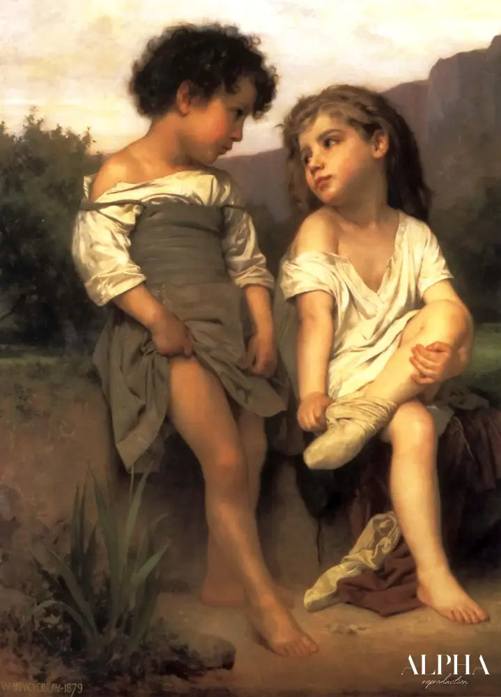 Au bord du ruisseau - William Bouguereau - Reproductions de tableaux et peintures haut de gamme