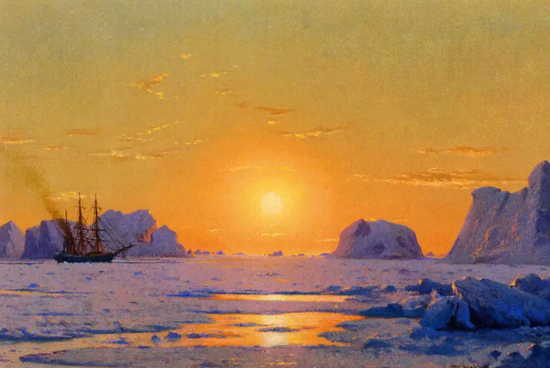 Au large du Groenland unter der Mitternachtssonne - William Bradford