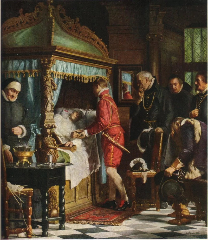 Das Totenbett von Niels Kaas. - Carl Heinrich Bloch