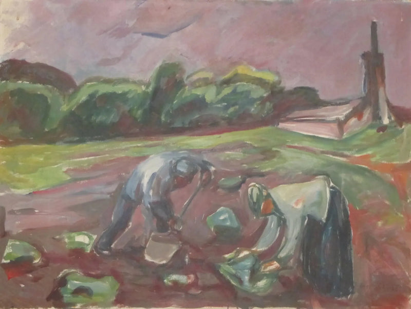 Am Arbeiten neben dem Gewächshaus - Edvard Munch