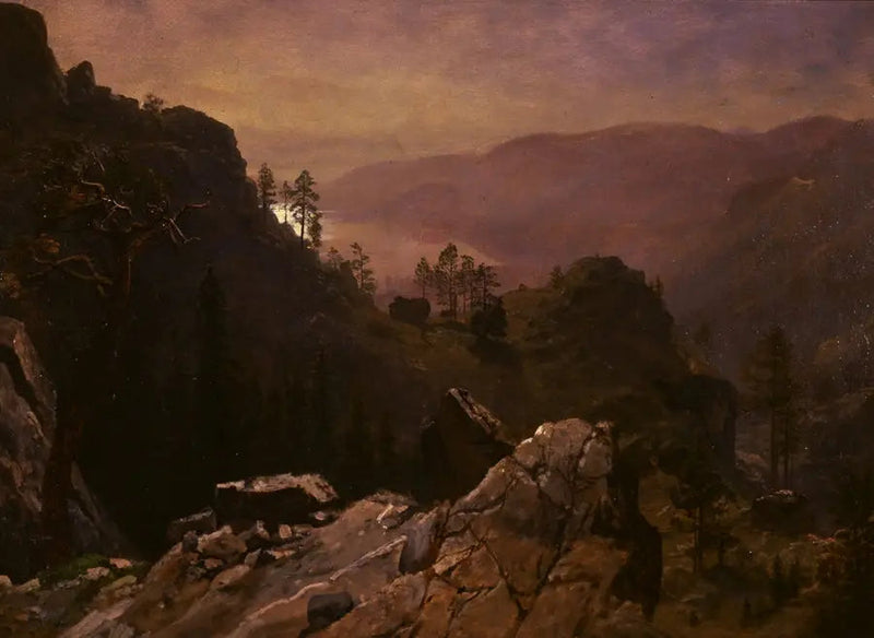 Aube am See Donner - Albert Bierstadt