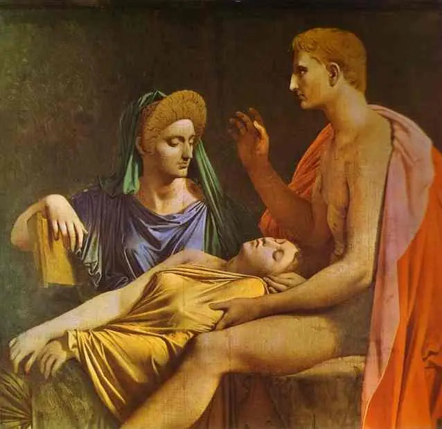 Auguste, der der Lesung der Äneis lauscht - Jean-Auguste-Dominique Ingres