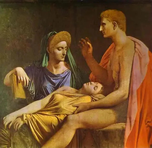 Auguste, der der Lesung der Äneis lauscht - Jean-Auguste-Dominique Ingres