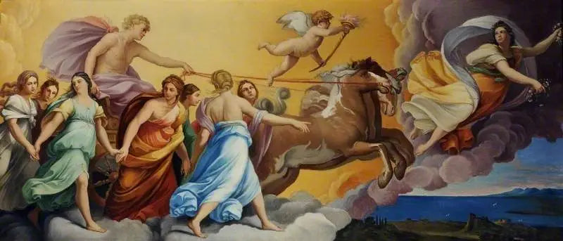 Aurora und der Sonnenwagen, gezogen von Apoll, - Guido Reni