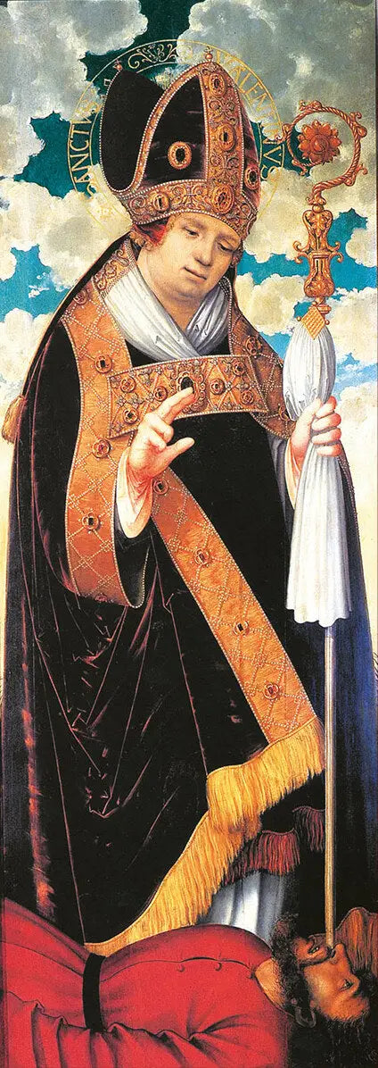 Madeleine-Altar: Heiliger Valentin [Fahrwerksschild] - Lucas Cranach der Ältere