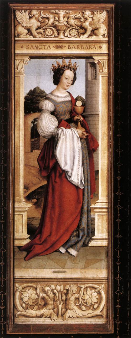 Altar des Heiligen Sebastian: Heilige Barbara - Hans Holbein der Ältere