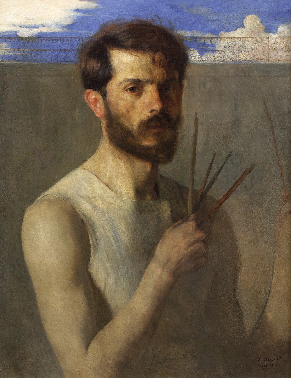 Autoportrait 1902 - Eliseu Visconti image 1 reproduction artisanale de tableau