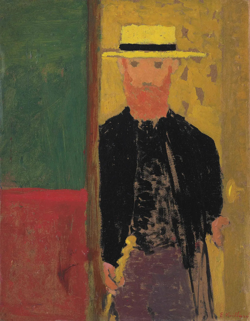 Selbstporträt mit Stock und Boater - Édouard Vuillard