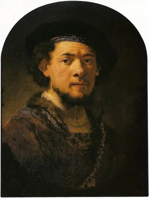 Autoportrait à la chaîne en or - Rembrandt image 1 reproduction artisanale de tableau